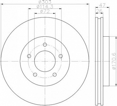 HELLA PAGID 8dd355116261 -  Тормозной диск